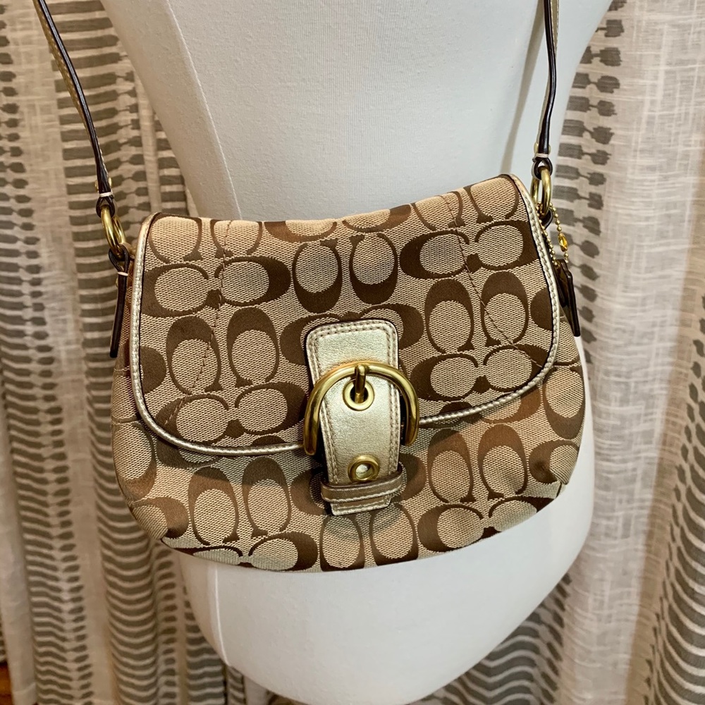 Coach Jacquard Fabric Crossbody Purse